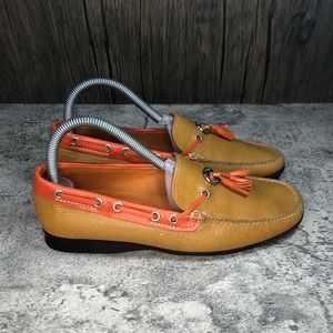 Cole Haan Women’s Slip On Dress Loafers Tan/Orange Size 8.5